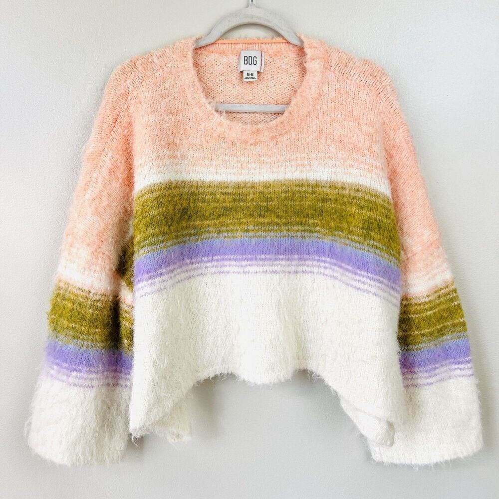 BDG Urban Outfitters Bailey Pink Brushed Knit Oversized Slouchy Y2K Sweater Med